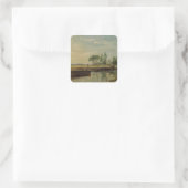 Sticker Carré John Constable | A Barge below Flatford Lock, c.18 (Sac)