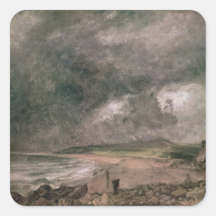 Sticker Carré John Constable Baie Weymouth avec approche de St