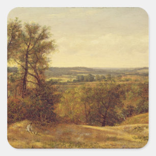 Sticker Carré John Constable   Dedham Vale, c.1802 (huile sur ca