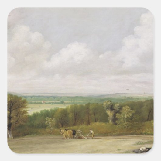 Sticker Carré John Constable | Paysage : Scène de soufflage dans (Devant)