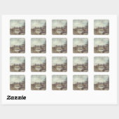 Sticker Carré John Constable | Un pont sur la pierre (Feuille)