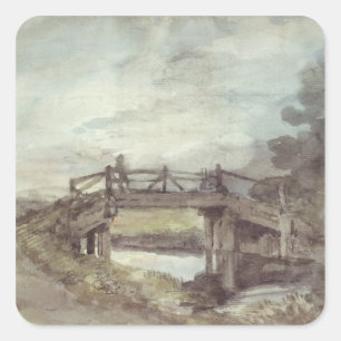 Sticker Carré John Constable   Un pont sur la pierre