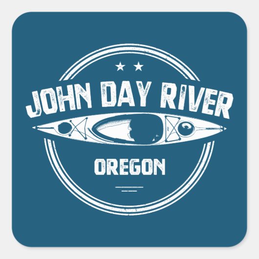 Sticker Carré John Day River Oregon Kayaking (Devant)