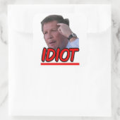 Sticker Carré John Kasich - Gouverneur Idiot de l'Ohio (Sac)