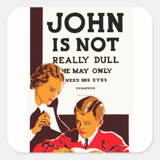 Sticker Carré John n'est pas vraiment nul (Devant)