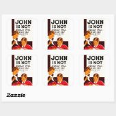 Sticker Carré John n'est pas vraiment nul (Feuille)