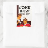 Sticker Carré John n'est pas vraiment nul (Sac)