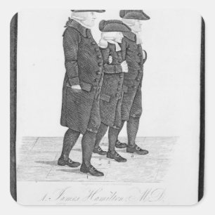 Sticker Carré John Wesley marchant à Edimbourg entre James