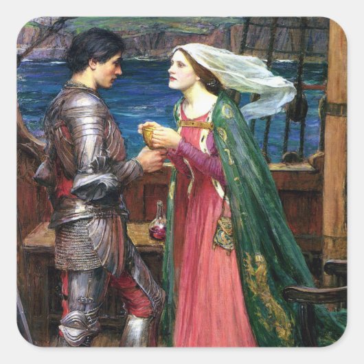 Sticker Carré John William Waterhouse Tristan et Isolde (Devant)