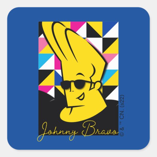Sticker Carré Johnny Bravo Pop Art Graphic (Devant)
