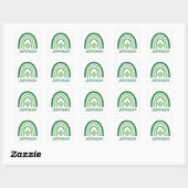 Sticker Carré Johnson Nom Clover Boho Rainbow (Feuille)