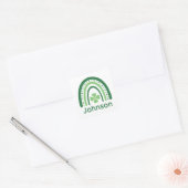 Sticker Carré Johnson Nom Clover Boho Rainbow (Enveloppe)