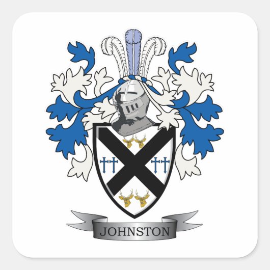 Sticker Carré Johnston Family Crest Coat of Arms (Devant)
