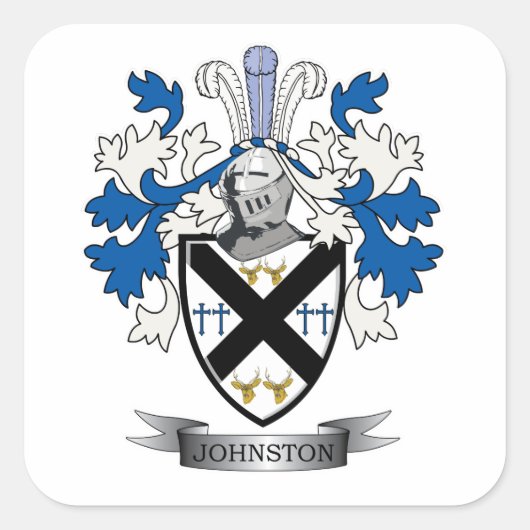 Sticker Carré Johnston Family Crest Coat of Arms (Devant)