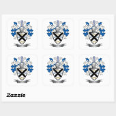 Sticker Carré Johnston Family Crest Coat of Arms (Feuille)