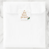 Sticker Carré Joie, amour, paix | Noël simple moderne (Sac)