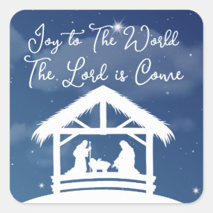 Sticker Carré Joie au monde Noël religieux Nativité