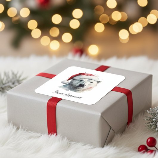 Sticker Carré Joie de Jingle Bear, sur mesure