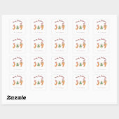 Sticker Carré joie de Noël blanc (Feuille)