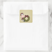 Sticker Carré Joie de Noël - Vache (Sac)