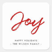 Sticker Carré Joie moderne rouge et blanc vacances (Devant)