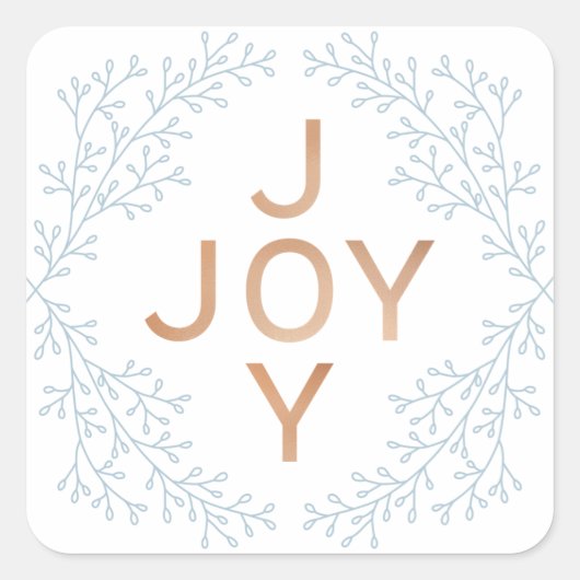 Sticker Carré Joie | Vacances Foliage Moderne Et Élégant (Devant)