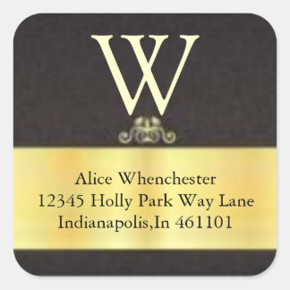 Sticker Carré Joints Monogram Gold et enveloppe noire