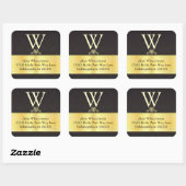 Sticker Carré Joints Monogram Gold et enveloppe noire (Feuille)