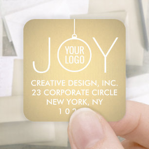 Sticker Carré JOIR Votre Logo Faux Gold Foil Retourner Adresse É