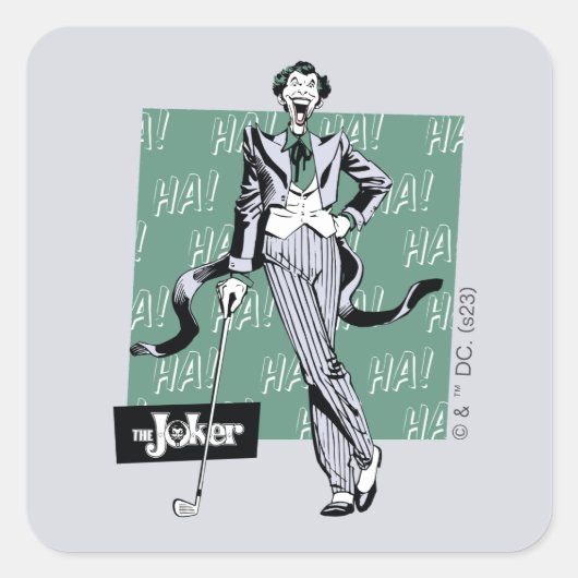 Sticker Carré Joker Avec Golf Club (Devant)