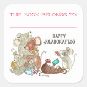 Sticker Carré Jolabokaflod Mice Book Appartient À (Devant)
