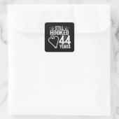 Sticker Carré Joli 44e Anniversaire de Mariage pour les couples (Sac)