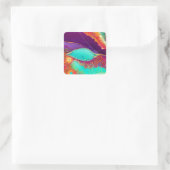 Sticker Carré Joli Art De La Plage Abstrait (Sac)