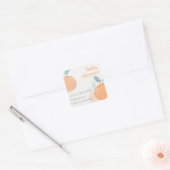 Sticker Carré Joli Baby shower Abstrait orange Fruity Bold (Enveloppe)