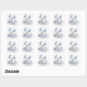 Sticker Carré Joli bleu Teddy Bear 1er Anniversaire Enveloppe Sc (Feuille)