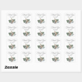 Sticker Carré Joli Boho Bouquet Mariage Merci (Feuille)