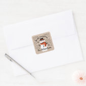 Sticker Carré Joli bonhomme de neige hivernal de Noël (Enveloppe)