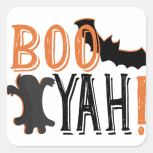 Sticker Carré joli booyah halloween