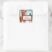 Sticker Carré Joli cheval de Noël (Sac)