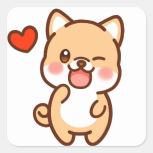 Sticker Carré Joli chien