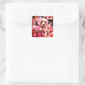 Sticker Carré Joli chiot (Sac)