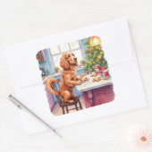 Sticker Carré Joli Cocker Spaniel Biscuit au Gingembre Noël Cuis (Enveloppe)