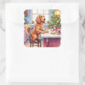 Sticker Carré Joli Cocker Spaniel Biscuit au Gingembre Noël Cuis (Sac)