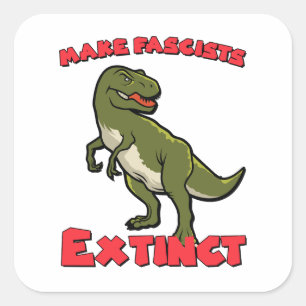 Sticker Carré Joli Dinosaure Rétro - Faire Disparaître les Fasci