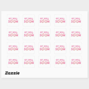 Sticker Carré Joli Donut Remets-toi vite