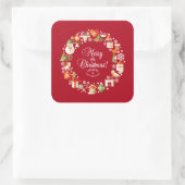 Sticker Carré Joli Joyeux Petit Noël | Sceau à coller (Sac)