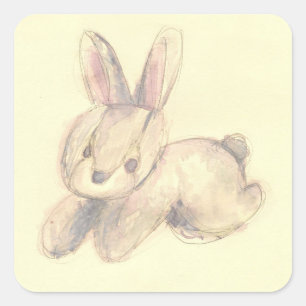 Sticker Carré Joli Lapin Plush