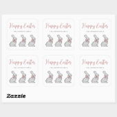 Sticker Carré Joli lapin rose Pâques (Feuille)
