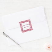 Sticker Carré Joli Motif Paisley Rose Fleurs Blanches (Enveloppe)