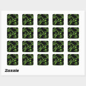 Sticker Carré Joli motif Shamrock, vert sur accessoire noir (Feuille)